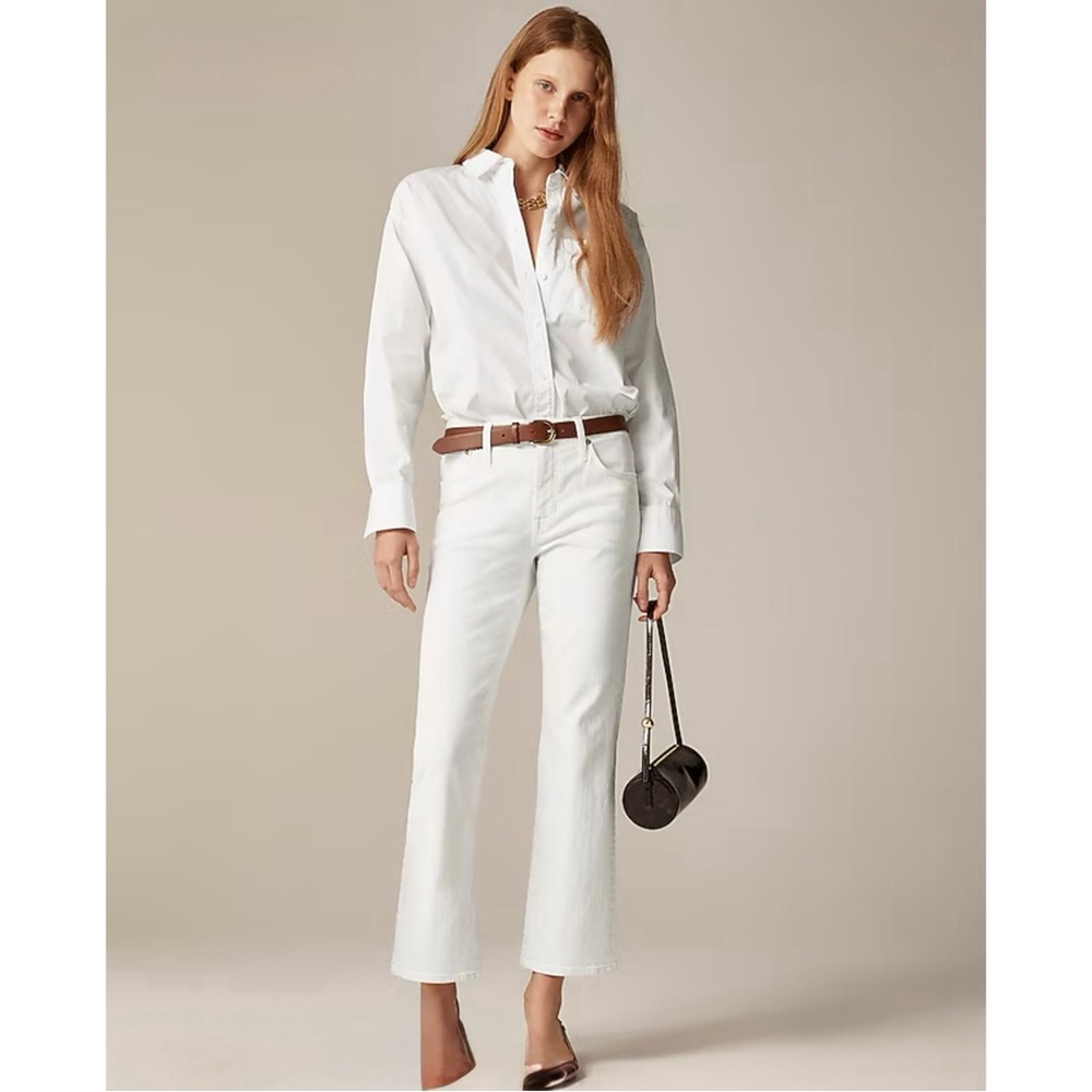 NWT J. Crew Mid-rise Kickout Jean White